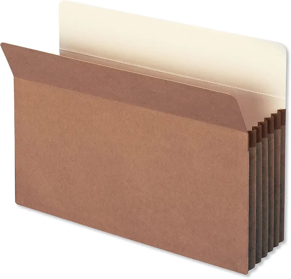 Smead File Pocket, Straight-Cut Tab, 5-1/4" Expansion, Legal Size, Redrope, 10 per Box (74234)