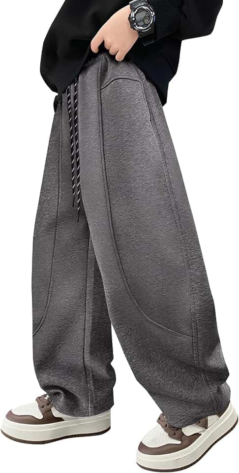 SEAUR Baggy Jogginghose Jungs Elastischer Taille Freizeithose Kinder Lang Sporthose Lockere Trainingshose mit Taschen