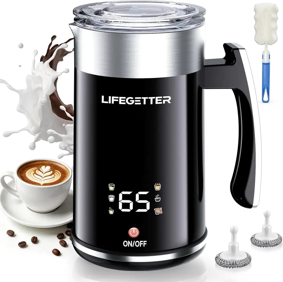Milk Frother and Steamer 6-in-1 Electric Automatic Milk Frother