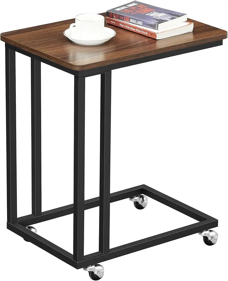 VASAGLE C Shape End Table for Couch or Sofa, Industrial Small Side Table