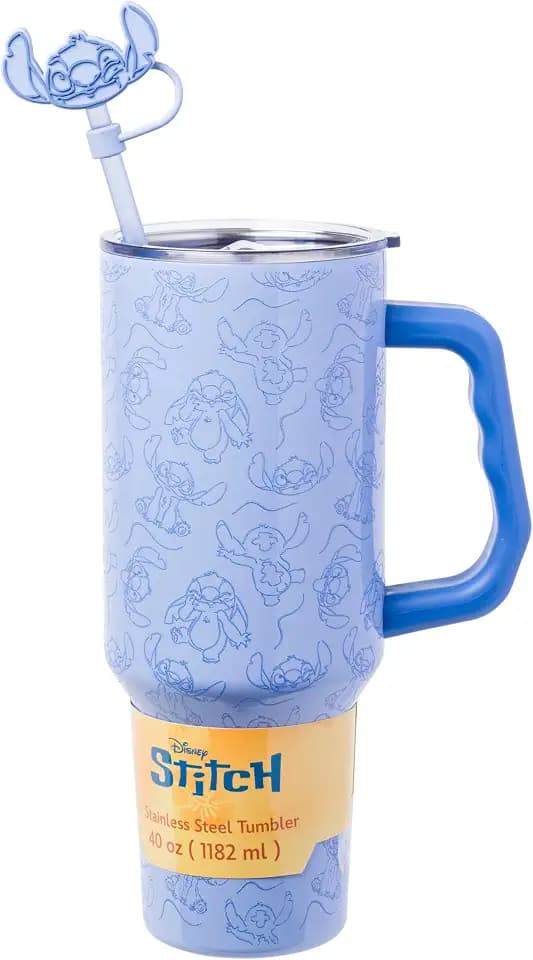 Silver Buffalo Disney Lilo and Stitch, Stainless Steel Tumbler, 40oz