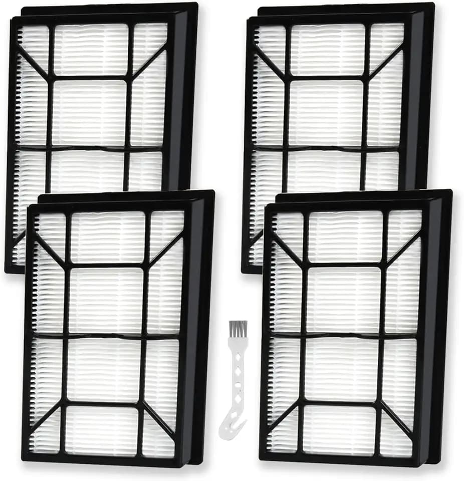 4 Pack 53296 EF-9 HEPA Vacuum HEPA Media Filter Replacement for Kenmore 40195 22614, 31140, BU1005 Upright Vacuum Cleaner for Kenmore Elite 21814, 31150, 81714, BU1018 Vacuum Cleaner 1 Clean Brush