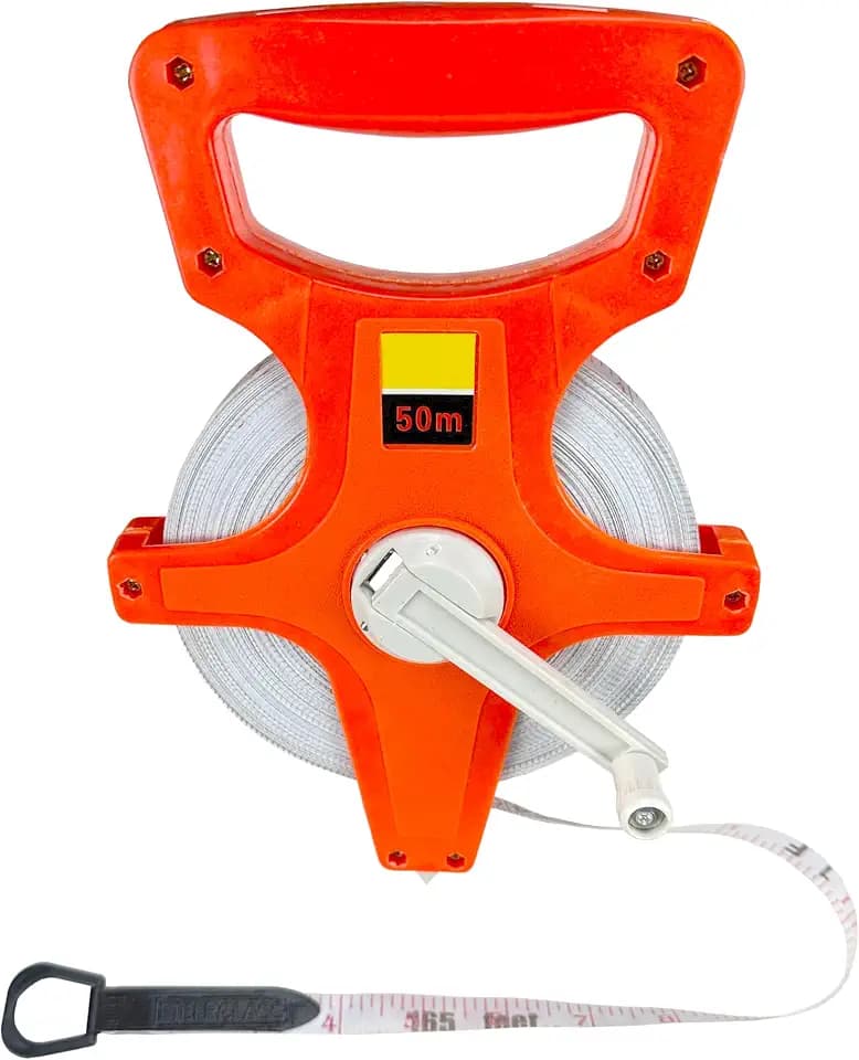 Harrier Hardware 55 Yard Open Reel Tape Measure Orange SAE Metric