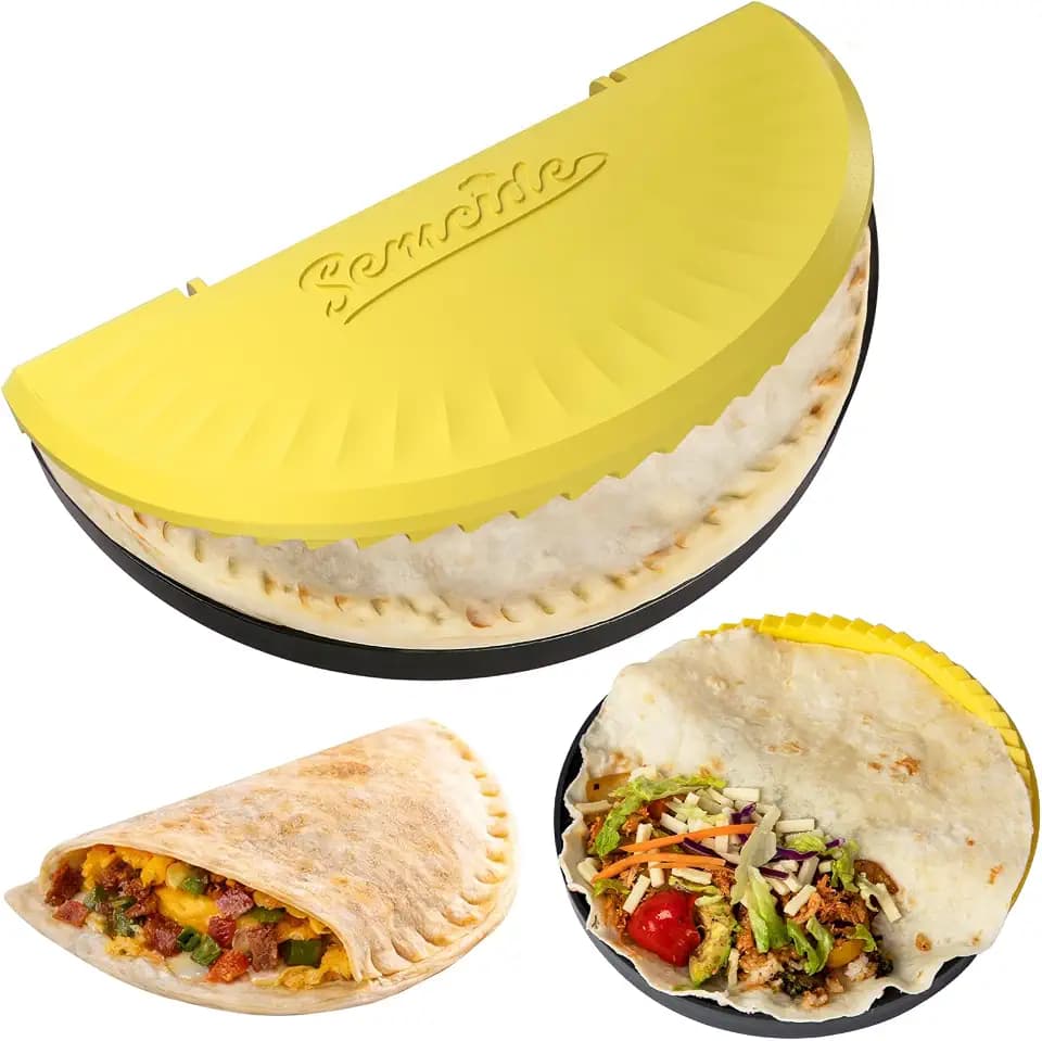 Tortilla Crimper, Tortilla Sealer, 10-12”IN Flour Tortilla Press | BPA-Free, Dishwasher Safe, Heavy Duty Taco, Quesadilla & Empanada Maker, Tortilla Wrap Sealer, Cutter for Burritos & Sandwiches