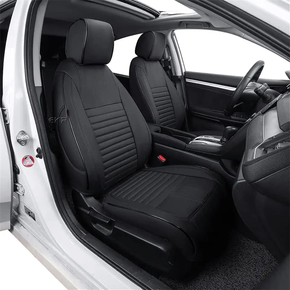 Custom Sitzbezüge für Honda Jazz Sitzbezüge Zubehör 2016 2017 2018 2019 Facelift Alle Varianten - Schwarz