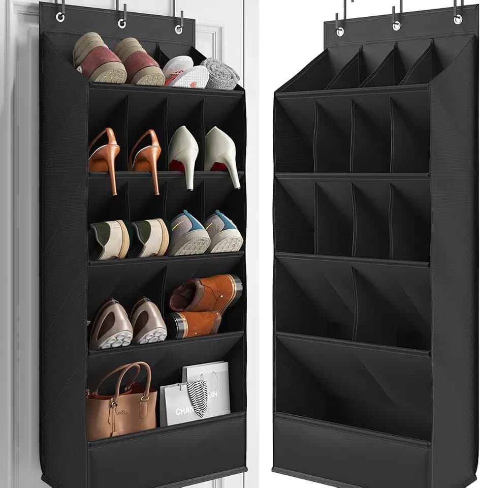 Mefirt Large Over the Door Shoe Organizer for Closet Fit 20 Pairs
