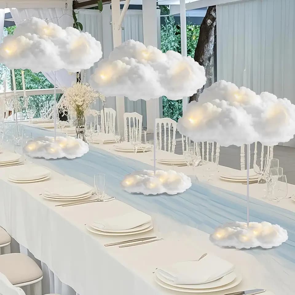 Wettarn 6 Set Cloud Decoration for Table Centerpiece, Cloud Ceiling Kit
