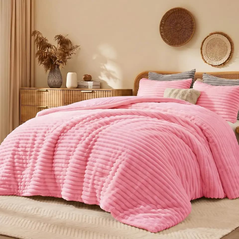 Quataly Fleece Comforter Full Size Set Cloud Like Fluffy Bedding Set
