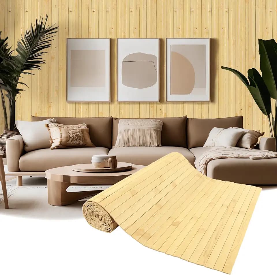 Natural Bamboo Wall Panel Pole Wrap for Interior Wall Decoration