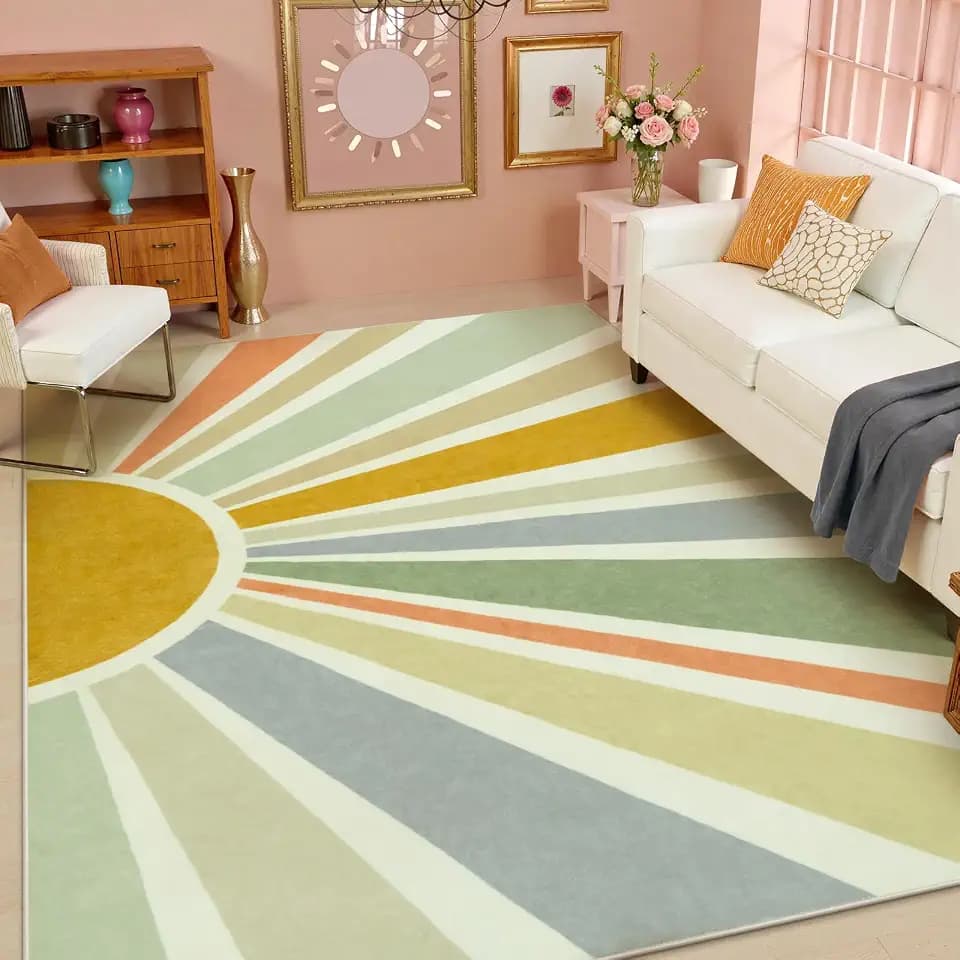 STARUIA Boho 8'x10' Area Rug, Washable Rug for Living Room Classroom