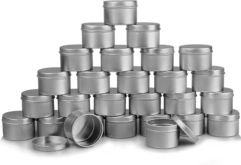 DINGPAI 27pcs Candle Tins, 2oz Metal Tins with Lids for Candle Making