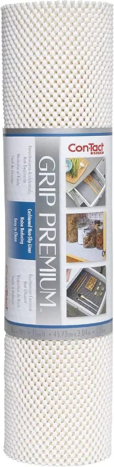 Con-Tact Brand Grip Premium Shelf Liner, Thick and Non-Adhesive Drawer Liner, Multi-Purpose and Easy to Use, 18" x 10', White, Pack of 1