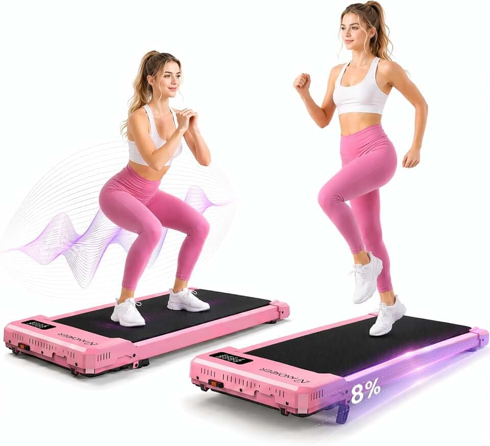 ANCHEER Walking Pad with Vibration Plate: Under Desk Treadmill with Incline