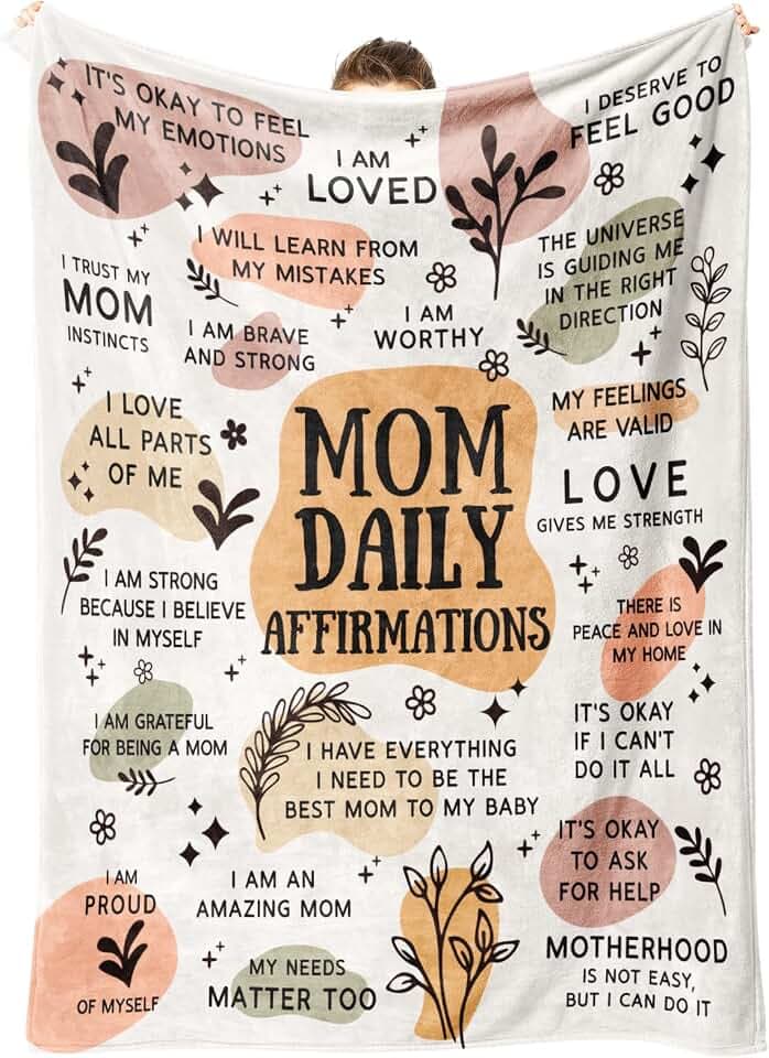 BaubleDazz New Mom Gifts Blanket, Mom Daily Affirmations(50" x 60")