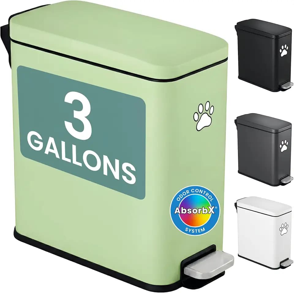 iTouchless 3 Gallon / 12 Liter Dog Poop Trash Can with AbsorbX Odor Filter