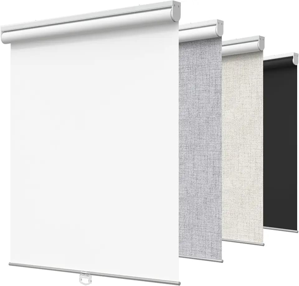 GENIMO Cordless Blackout Roller Shades, 40" W X 72" H, White