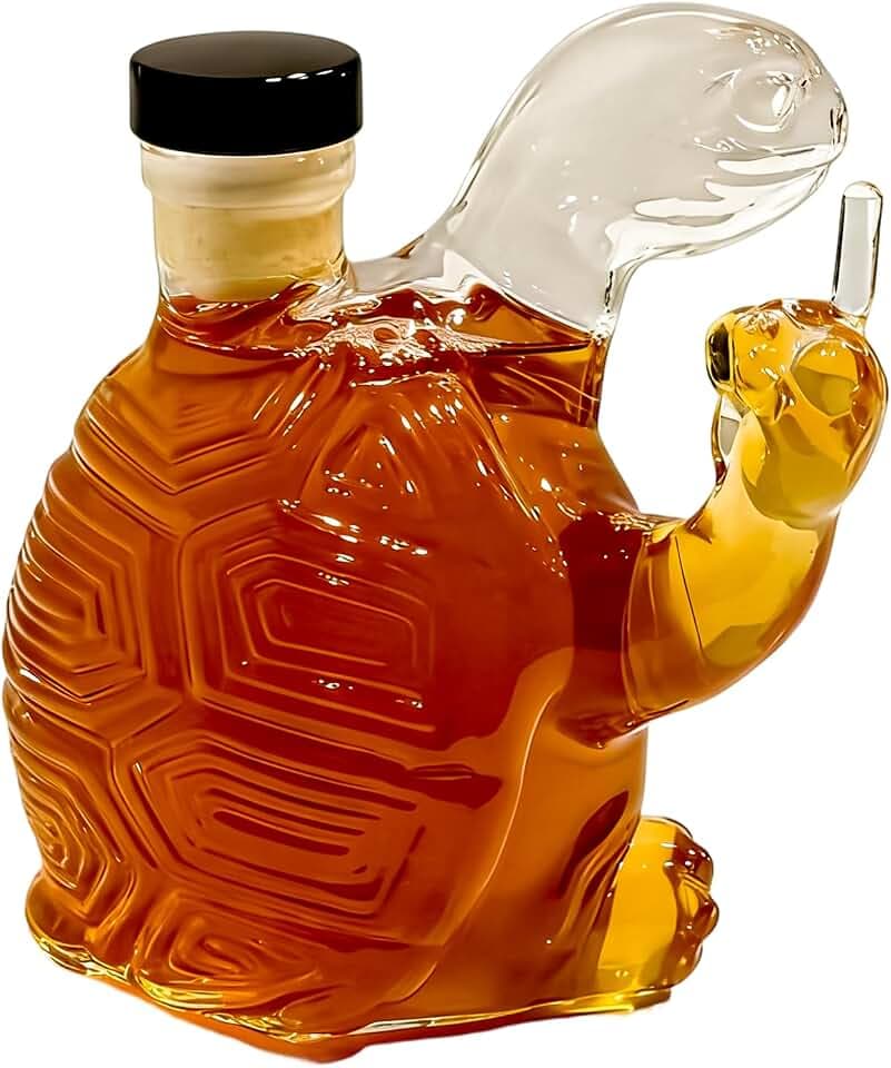 Adorable Turtle - Shaped Whiskey Decanter, Premium Glass Wine Bottle for Whiskey Lovers, Home Bar Decor & Gift