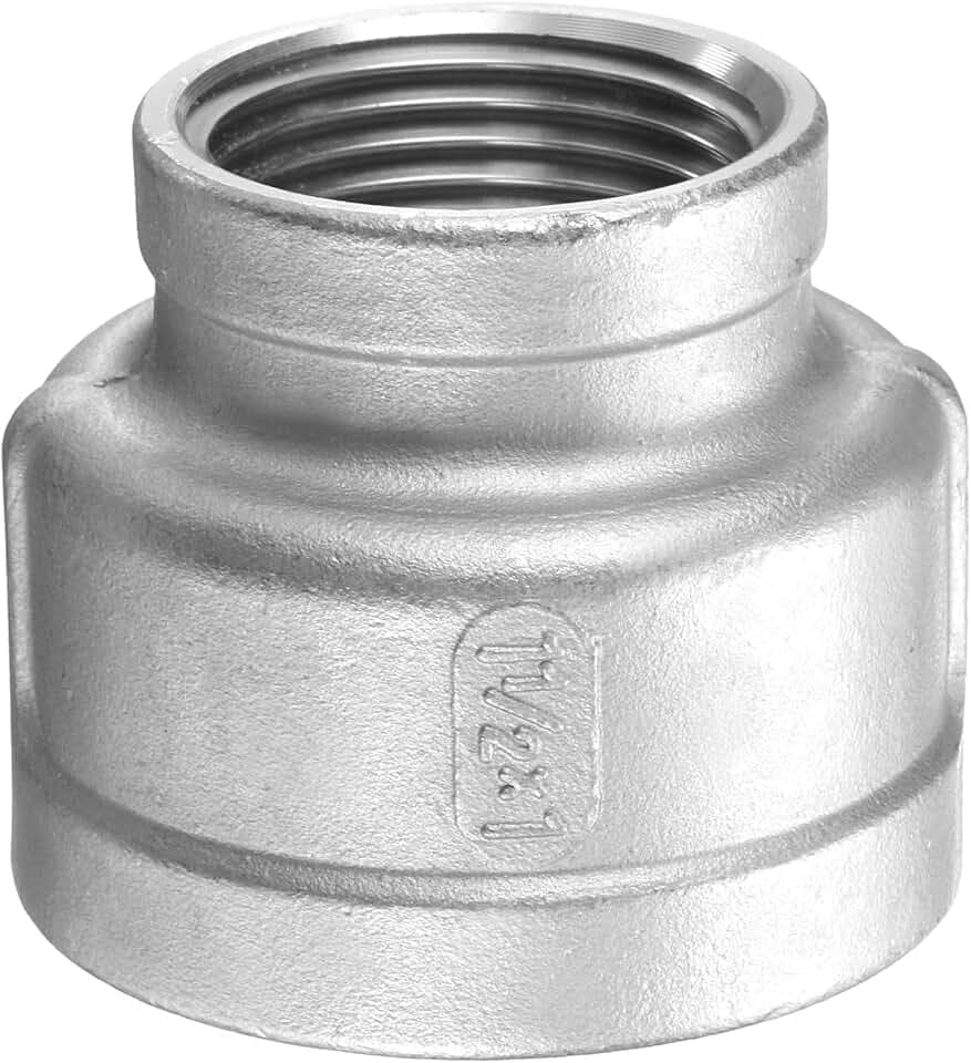 HARFINGTON Reducing Coupling 1-1/2"x1" NPT Female 304 Stainless Steel