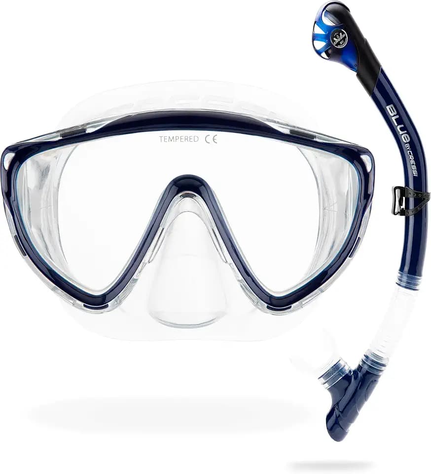 Cressi Adult Snorkeling Mask & Dry Snorkel - Tino & Scilla: Made in Italy