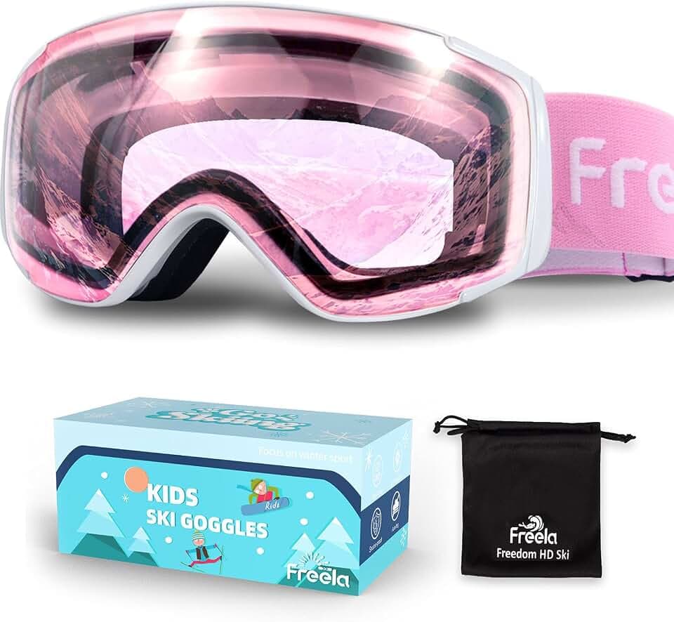 Freela Kids Ski Goggles Snowboard Snow Anti Fog Youth Toddler for 3-14