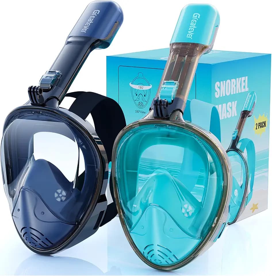 Greatever Full Face Snorkel Mask, Snorkeling Gear for Adults Youth