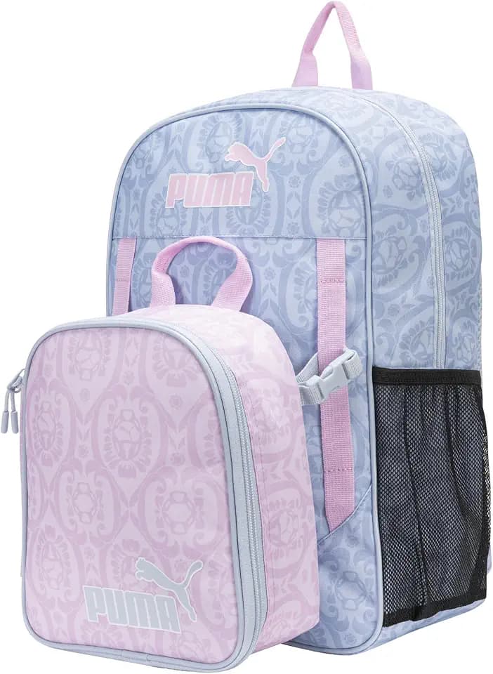 PUMA Kids' Colony Lunch Kit and Backpack Set, Pink Shimmer/Snow, One Size