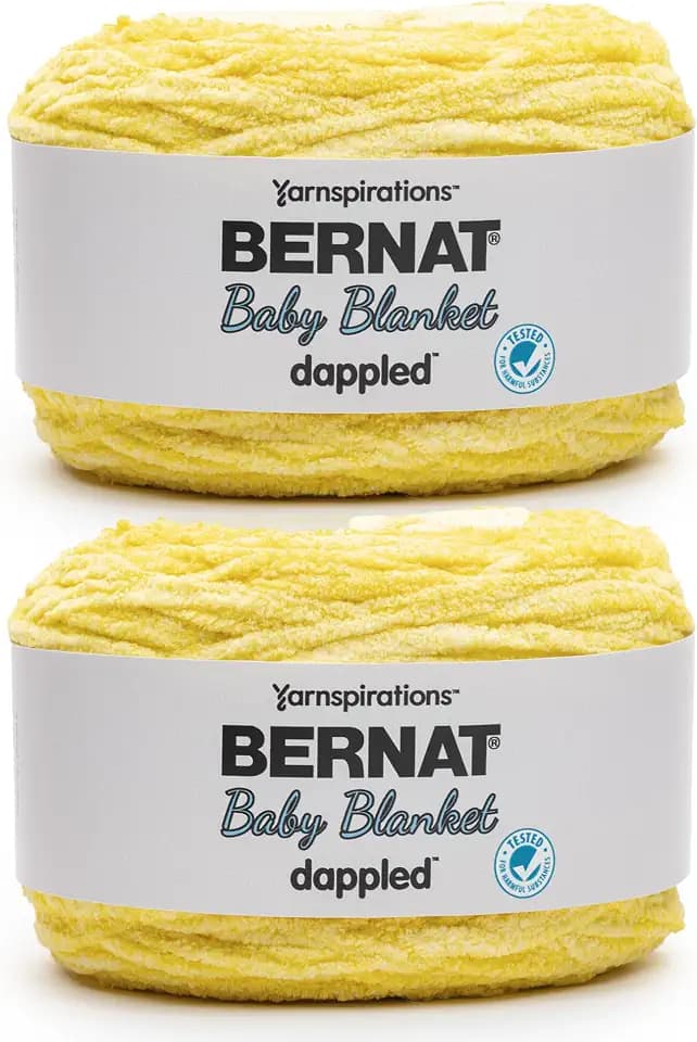 Bernat Baby Blanket Dappled Yarn for Crocheting, Sunny, 2-Pack