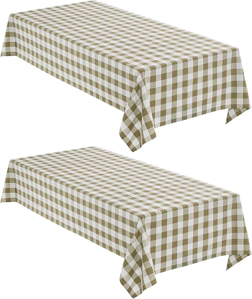 2 Pack Gingham Tablecloth Rectangle Checkered Tablecloth Washable