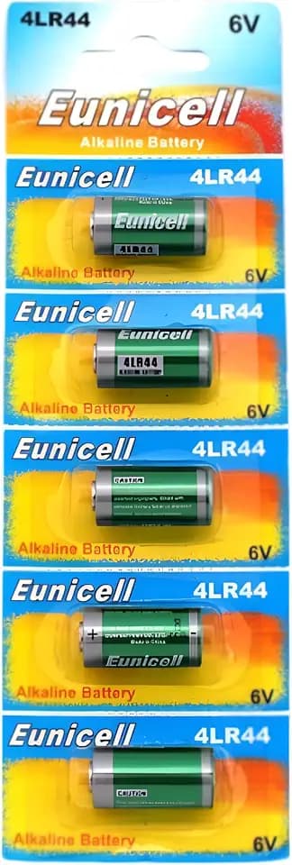 Blister mit 5 Alkaline-Batterien 4LR44 6 V Marke Eunicell ohne Quecksilber für Dressurhalsband – Anti-Bell-Effekt