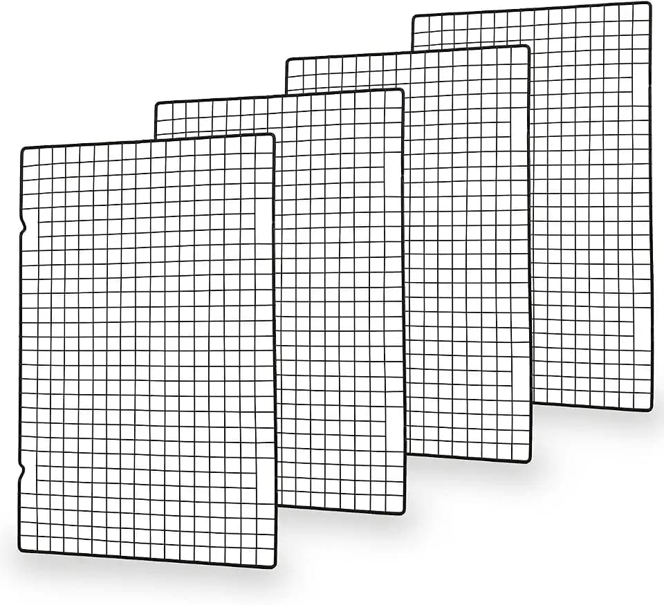 Baking Rack Cooling Rack,Size 16"x 10" Cool Cookies Cakes Breads Heavy Duty Commercial Quality Wire Rack (4 pack)