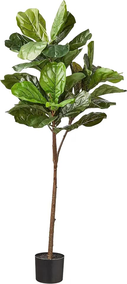 Nearly Natural 54 in Artificial Fiddle Leaf Tree Real-Touch Floor Plant