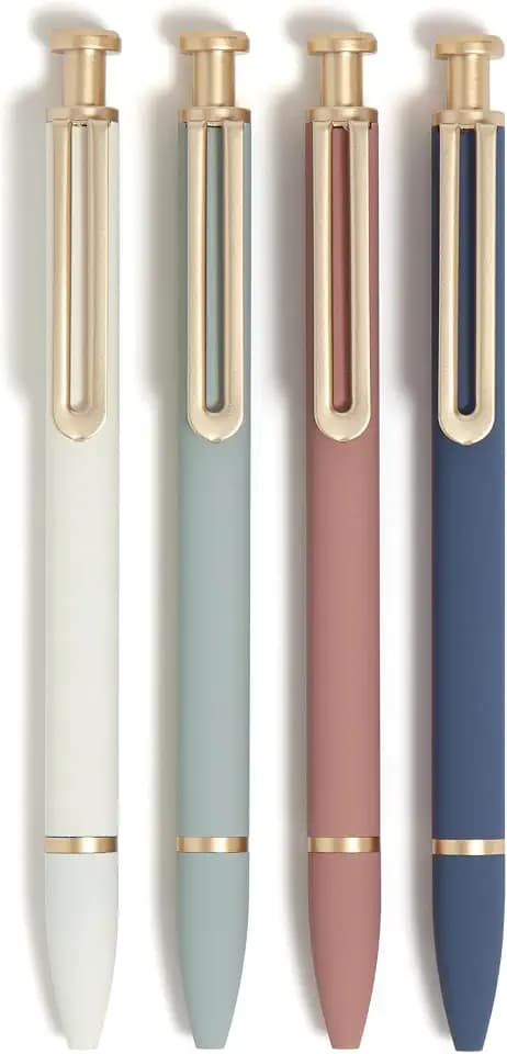 U Brands Ballpoint Pens, 4 Pack, Bold 1.0 mm Point Black Ink, Atlantis Hue