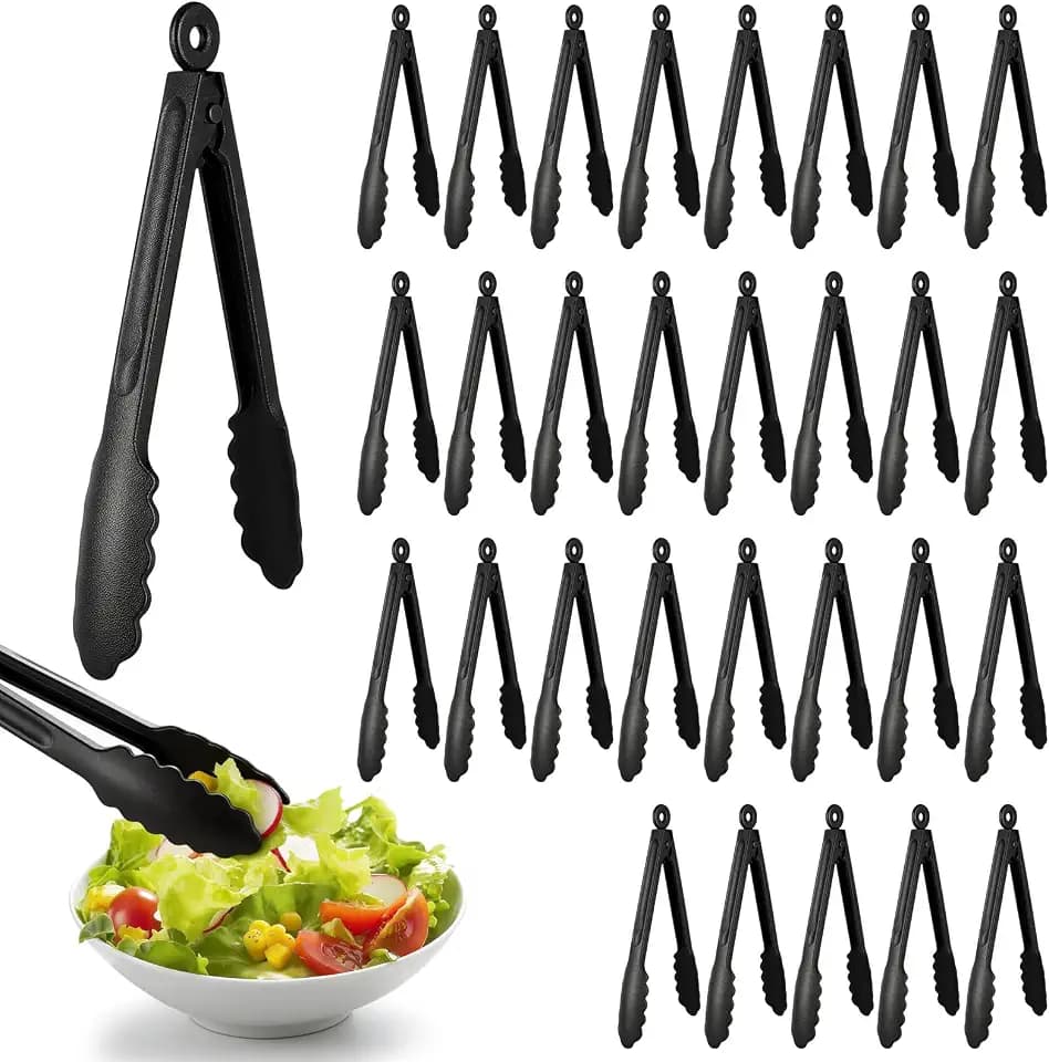 30Pc Plastic Disposable Serving Tongs, 11-Inch Heavy Duty, Locking