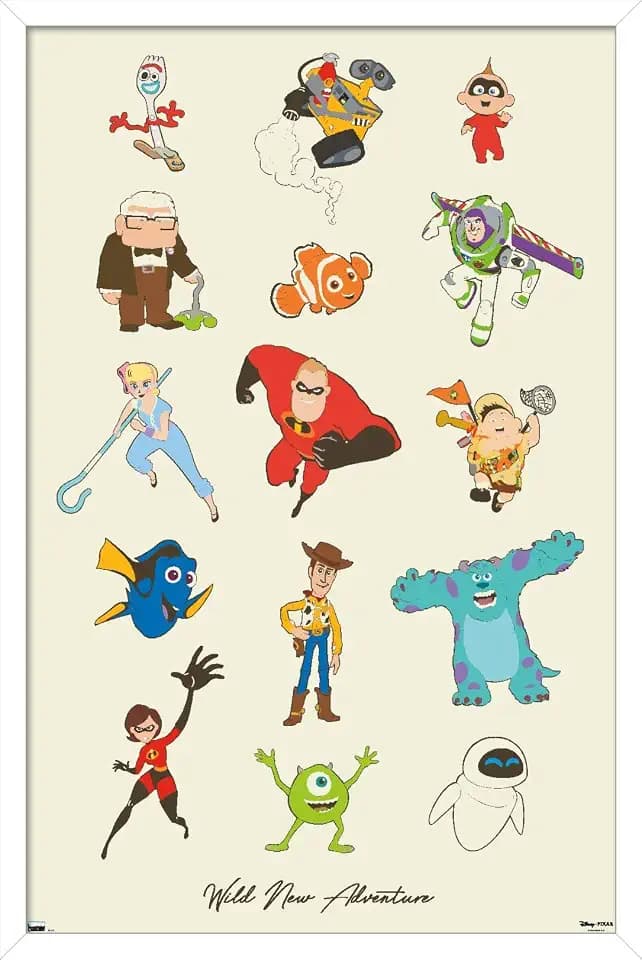 Trends International Disney Pixar - Group Wall Poster, 14.725" x 22.375", White Framed Version