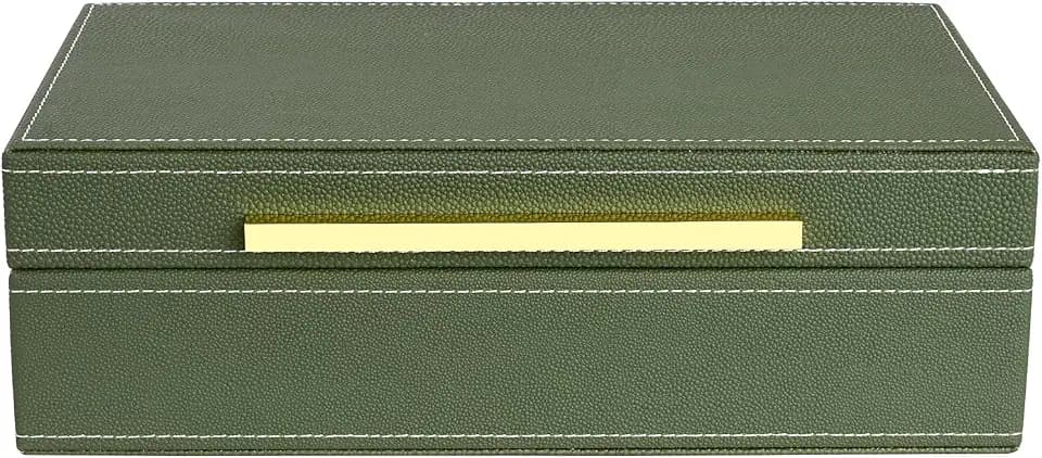 XIGEXIGE Small Green Shagreen box Faux Leather Decorative Box,Keepsake And Memory Storage Decorative Boxes with Lids for Modern Home Decor Jewelry Box Organizer