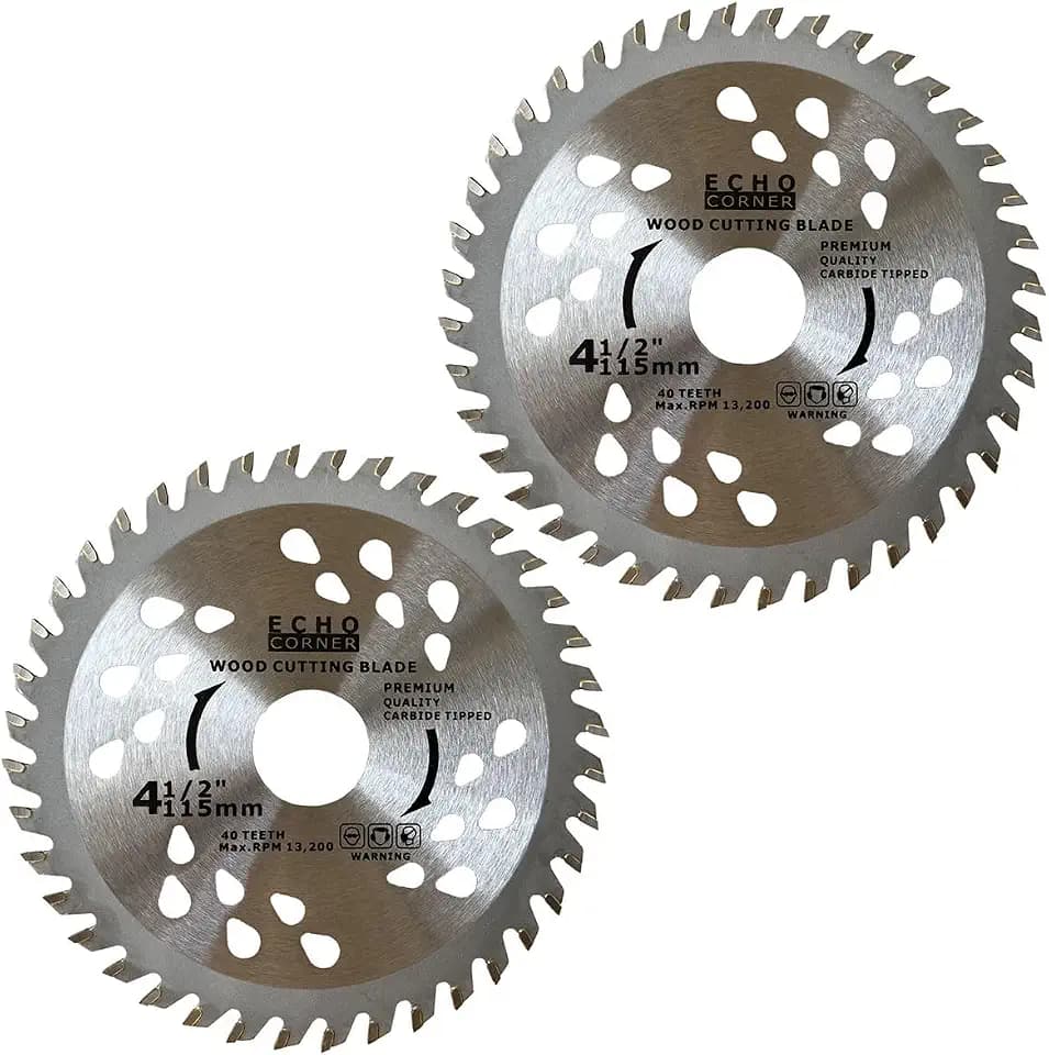 4-1/2" 40T Angle Grinder Wood Cutting Blades, 7/8" Arbor, 2-Pack