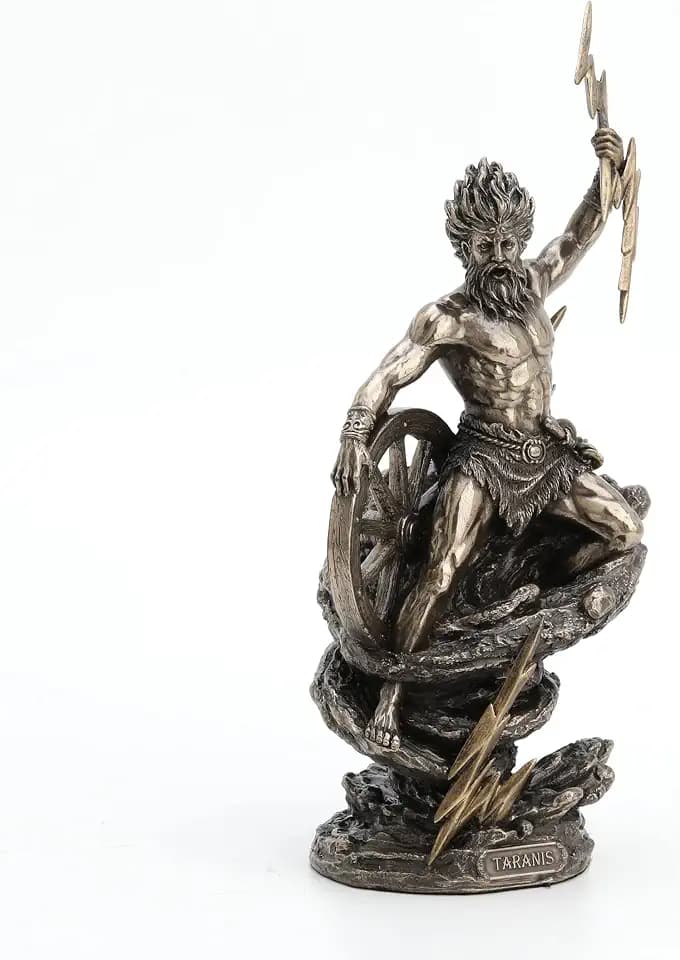 Taranis The Celtic God of Thunder Cold Cast Resin Antique Bronze Finish Statue