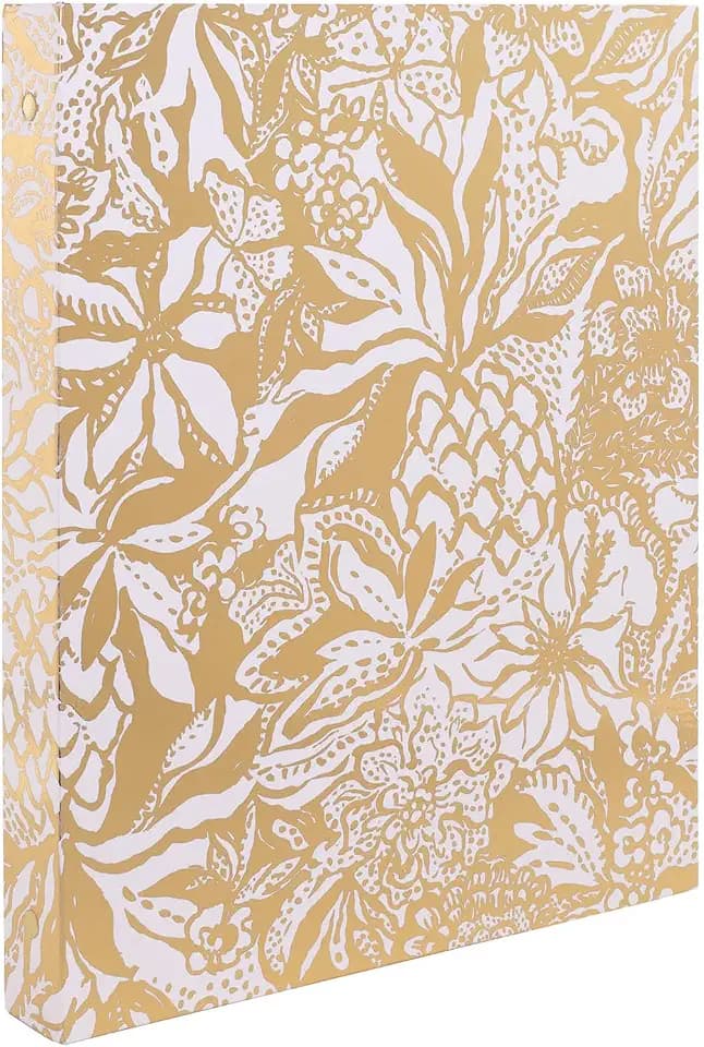 Lilly Pulitzer 0.75 Inch Binder with Dividers, Safari Sangria