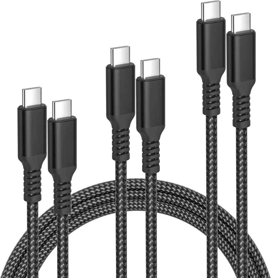 Elebase 60W USB C to USBC Charger Cable Multiple Length,1.5/3.3/6.6FT 3Pack