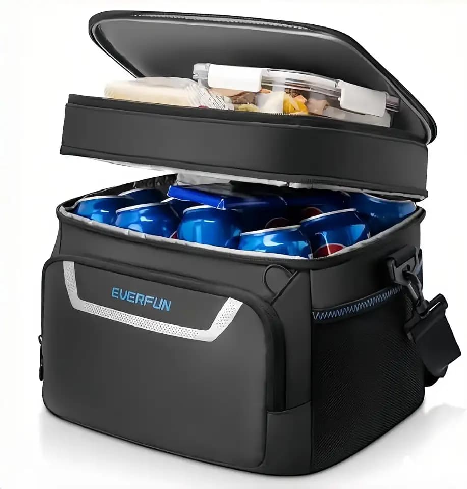 EVERFUN Small Cooler Bag 24 Can Double Deck Waterproof Insulated Lunch Box