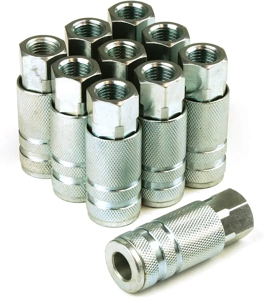 Primefit LC1414FS-B10-P Lincoln Steel Coupler 1/4" x 1/4" Female (Bulk 10-Pack)