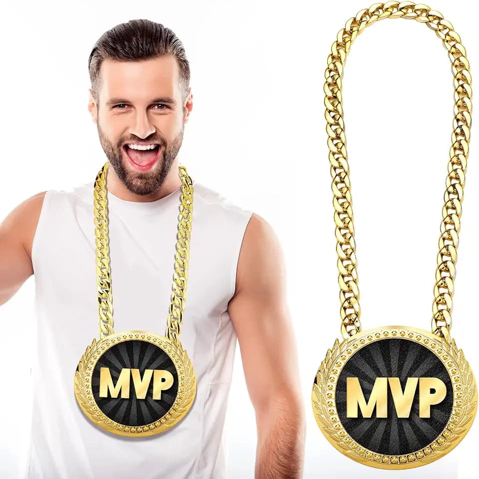 Tondiamo Sports MVP Turnover Chain Medal 6" Big Gold Award