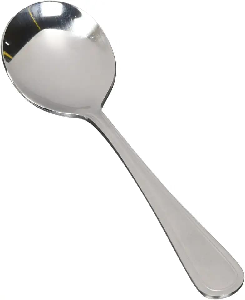 Winco 6 1/2" Stainless Steel Bouillon Spoon (Set of 12)