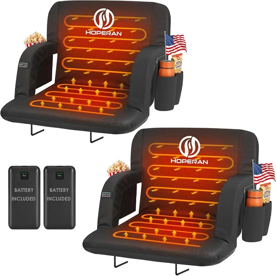 HOPERAN Heated Stadium Seats for Bleachers with Power Bank, Dual Control