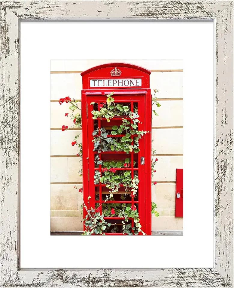 SESEAT 16x20 Picture Frames Distressed White, Display Pictures 11x14 with Mat or 16x20 without Mat, Photo Frames Wall Gallery, 1 Pack