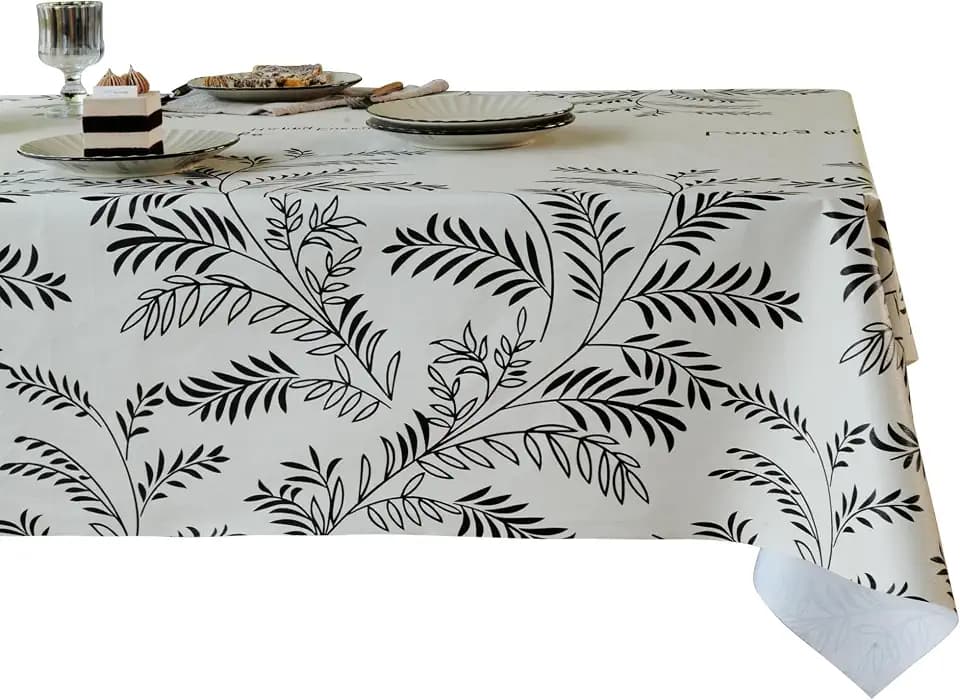 Rectangle Table Cloth,100% Waterproof Tablecloth OilProof SpillProof Vinyl Table Cloth, Wipe Clean Plastic Table Cover for Dining, Camping, Indoor and Outdoor 54" x 78",Midnight Foliage