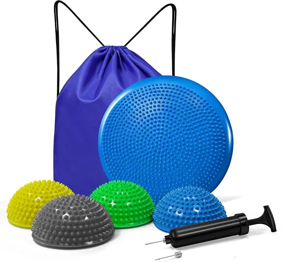 biguphate Wobble Cushion Set with Hedgehog Balance Pods & Pump