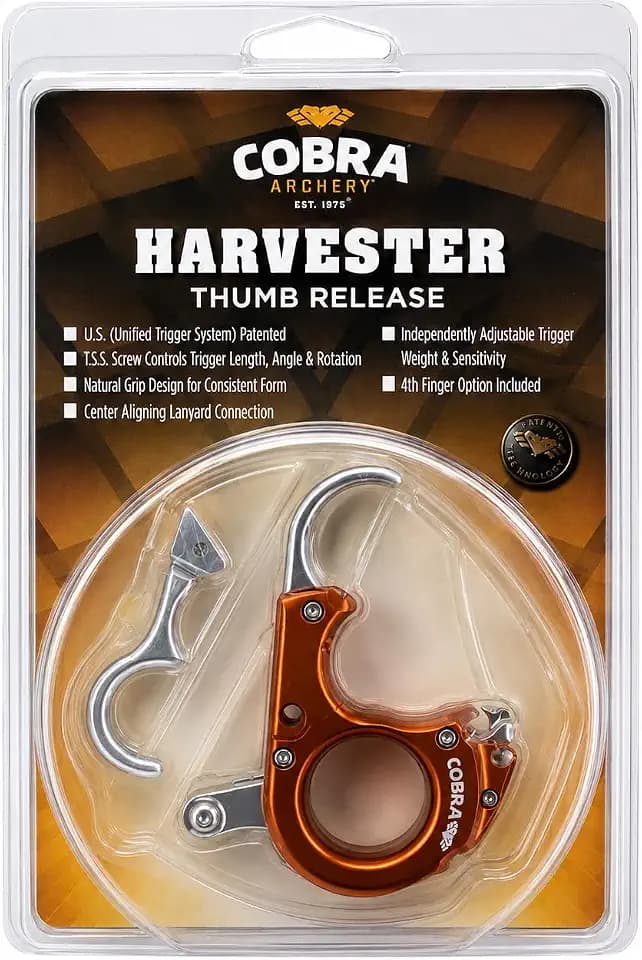 Cobra Harvester Thumb Release Archery Aid w/ 4 Finger Attachment Adjustable Trigger