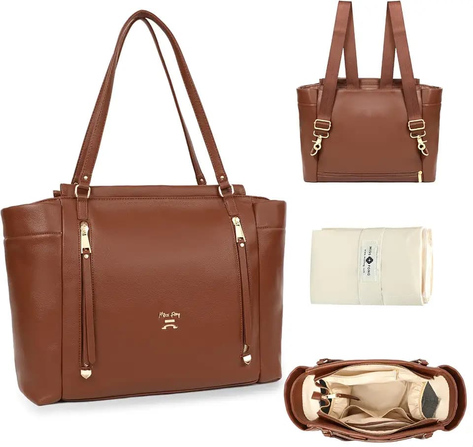 miss fong Diaper Bag Tote Diaper Bags Convertible Mommy Bag Hospital Bag