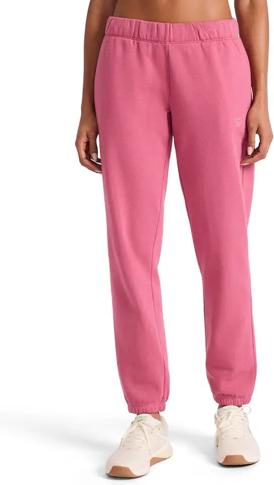 Reebok Women's Rhinestone Jogger, Standard Fit, 30” Inseam, Midweight Cotton-Poly Fabric